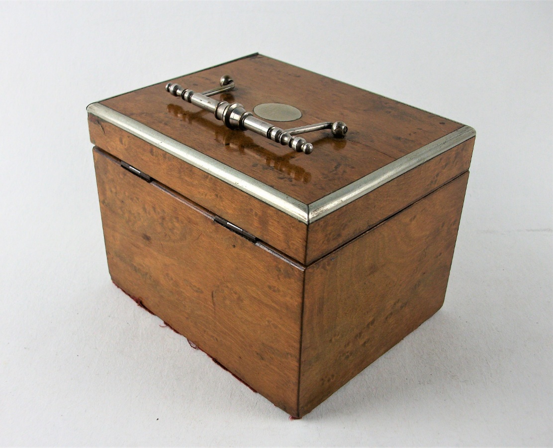 Antique Burr Maple Tea Caddy